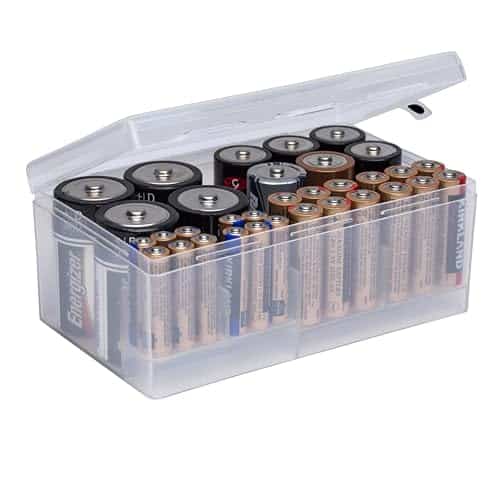 Dial Industries Battery Storage Organizer Case, Holds 12 AAA, 12 AA, 6C, 4D