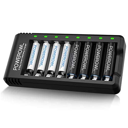 POWEROWL Rechargeable Batteries with Fast Charger