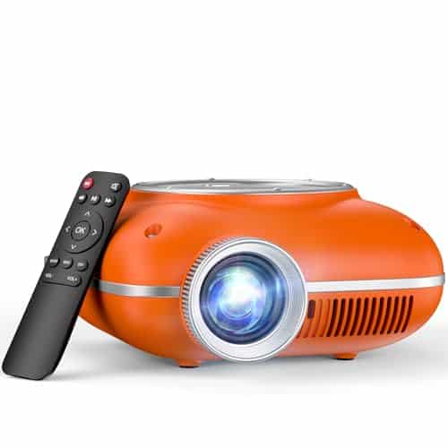HOMPOW Mini Projector, 1080P Supported Portable Bluetooth projector