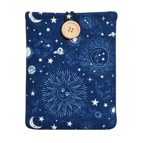 Zosiana Designs E-Reader Sleeve - Compatible with Kindle Paperwhite/Basic (6''), Paperwhite (6.8'') & (7''), Kobo Clara - Linen and Cotton Padded E-Reader Cover (Celestial)