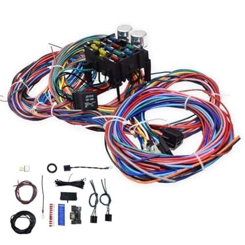 A-Team Performance 12-Circuit Universal Automotive Wiring Harness Kit - 12 Circuits Pre-Wired Fuse Block & Labeled Long Wires - Horn Relay, Headlight Relay & Turn Signal Wiring Kit