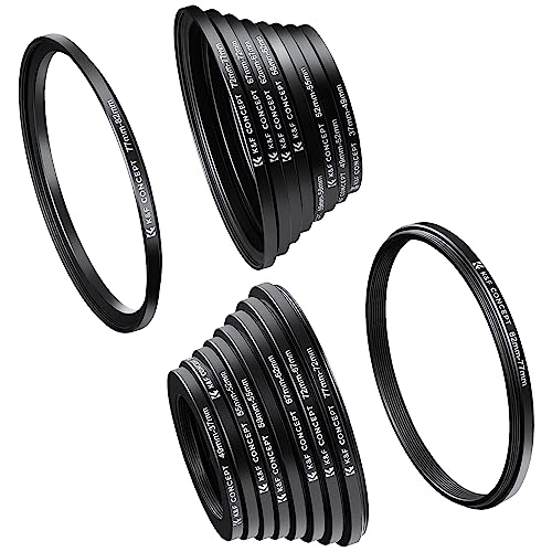 K&F CONCEPT 18 Pieces Filter Ring Adapter Set