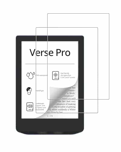 WUNIAK Screen Protector for PocketBook Verse PB629/Verse Pro PB634 E-Readers 6 Inch, HD Scratch Resistant Tempered Glass Film for PB629/PB634 Drop Protection,Touch Sensitive,Anti-Fingerprint,2 pack.