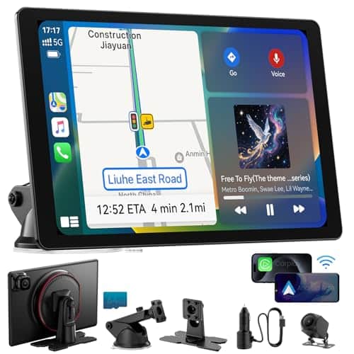 IIWEY iK11 11-Inch Wireless Apple CarPlay Screen, Android Auto, 4K Dash Cam