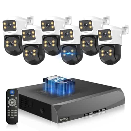 4K PoE Security Camera System Outdoor, PTZ Wired Video Surveillance Systems