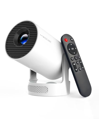 Magcubic Mini Projector with WiFi 6 and Bluetooth 5.4, Portable Projector 4K Support, 5W Soundbase Speaker, Auto Vertical Keystone 180°Rotatable Smart Proyector for Movie Home Outdoor