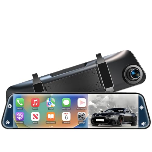 4K Rear View Mirror Camera with Carplay&Android Auto 12