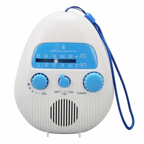 Serounder Shower Radio, Portable AM/FM Radio with Large Rotary Knobs