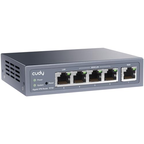 Cudy Gigabit Multi-WAN Router, OpenWRT, Load Balance, 5X GbE, R700