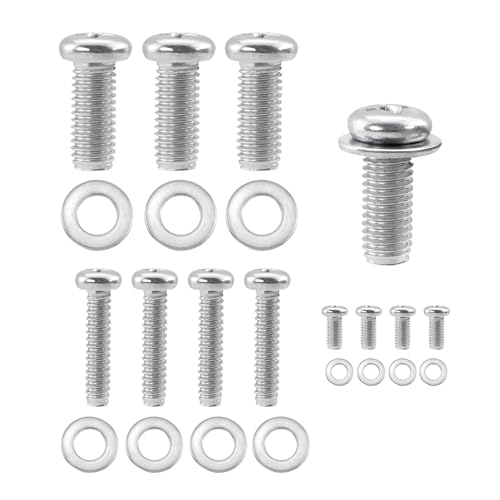 Quacc Universal TV Mounting Hardware Kit 24 PCS M4 M6 M8 Stainless Steel Screws Washers for VESA Wall Mount TV and Monitor Bracket Fixing