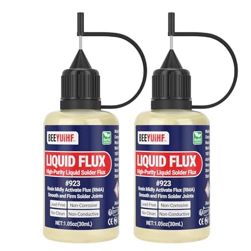 BEEYUIHF Liquid Solder Flux Dropper, 60mL Liquid Soldering Flux, No Clean Liquid Flux, Electrical Liquid Rosin Flux Solder, Liquid Flux Soldering Squeeze Bottle (30 mL x 2)