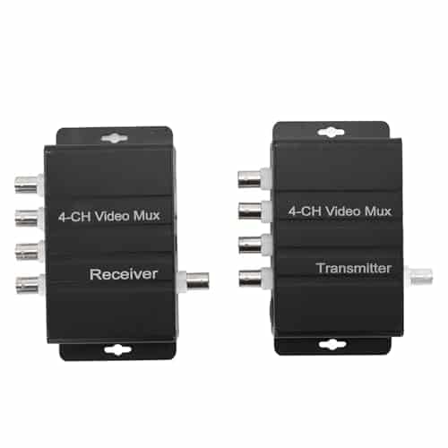 Video Multiplexer, 4CH Quad Processor Screen Splitter with Modular Design and 400m Long Distance for CCTV Security Camera