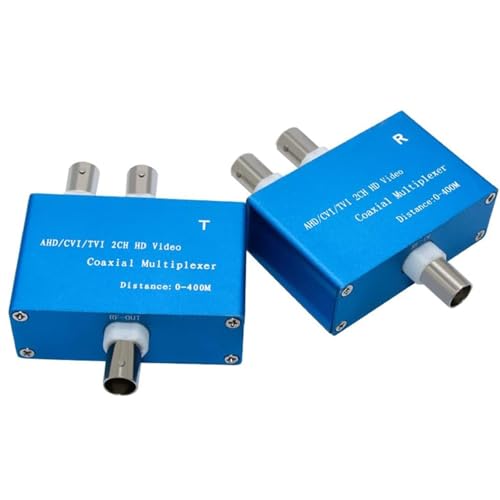 2CH HD Video Coaxial Multiplexer, AHD/CVI/TVI Compatible, HD Coaxial Cable Saver | Plug & Play for 2 Cameras via 1 Cable