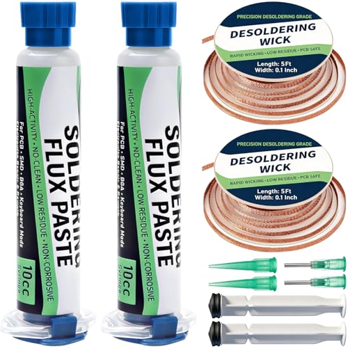 Crivon Solder Flux Paste & Desoldering Wick Kit