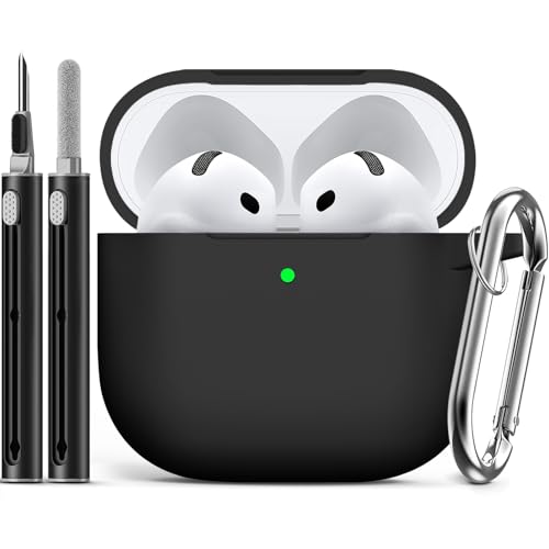 Ljusmicker for AirPods 4 Case 2024 with Cleaner Kit,Black