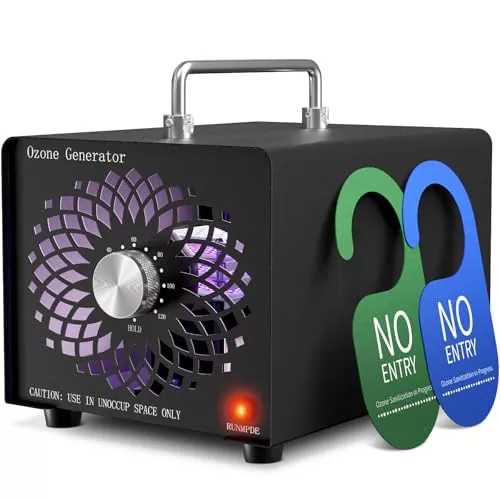 2025 Latest Ozone Generator 55000mg/h, High Capacity Ozone Machine Odor Removal Up to 6000 Sq.Ft, for Car/Home/Smoke/Pet Odor, Black