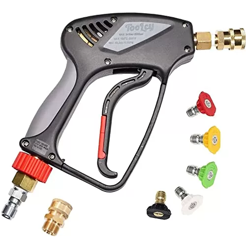 TOOLCY Pressure Washer Short Gun, Commercial 5000 PSI / 10.5 GPM with Nozzle Tips, 3/8