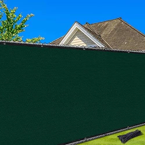 NEXCOVER Privacy Fence – 4' x 50' Heavy Duty Privacy Screen with Bindings & Brass Grommets, Commercial & Residential Fence Privacy Screen for Garden Yard Windscreen Wall Backyard. Green