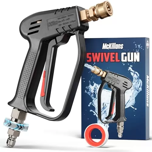 McKillans® Short Pressure Washer Gun with Swivel - High Pressure Water Handle with 3/8